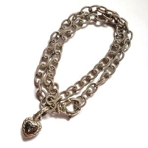 Judith ripka 925 necklace and cz heart pendant